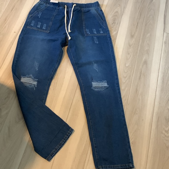 Distress pull on jeans L - Picture 2 of 3